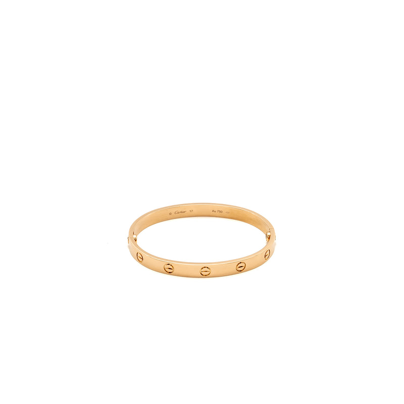 Cartier Size 17 Love Bracelet Rose Gold