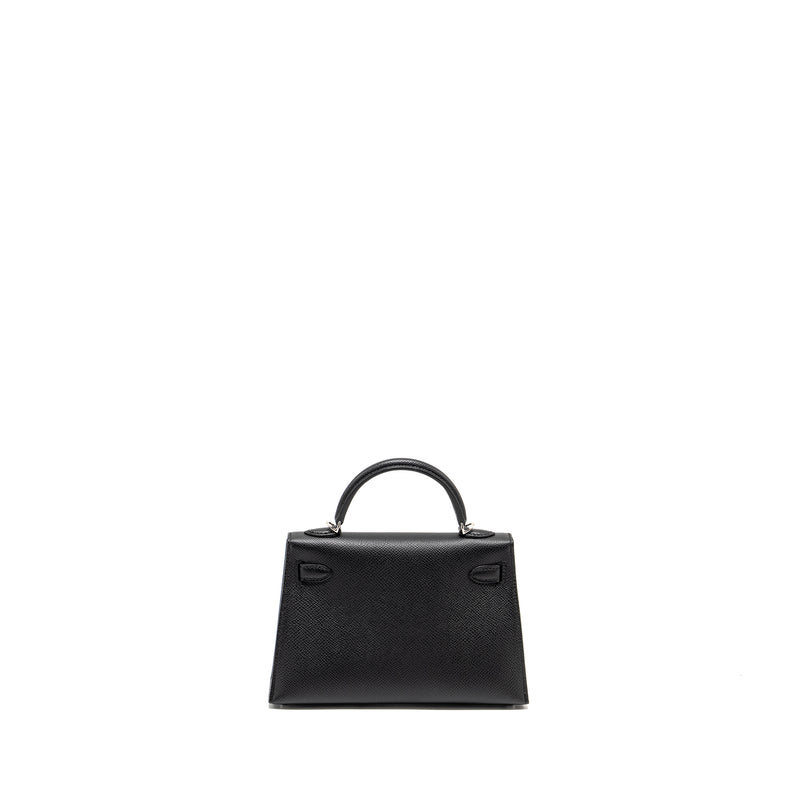 Hermes Mini Kelly II Epsom Black SHW Stamp W