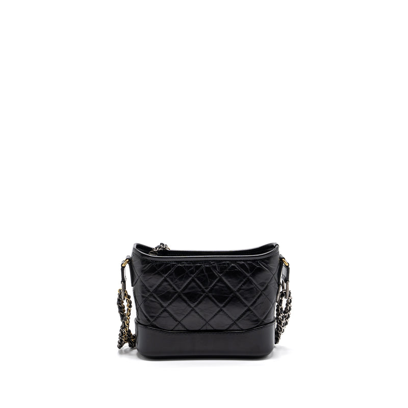 Chanel small gabrielle hobo bag calfskin black multicolour hardware