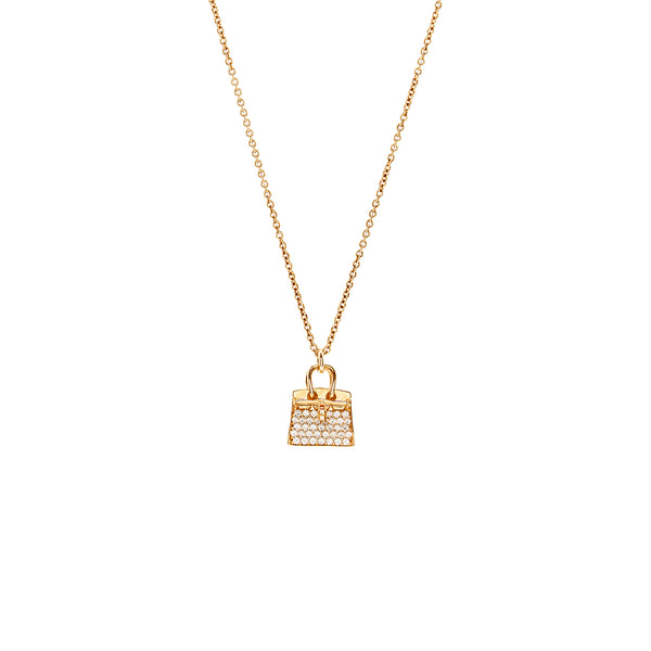 Hermes Amulettes birkin pendant rose gold diamonds