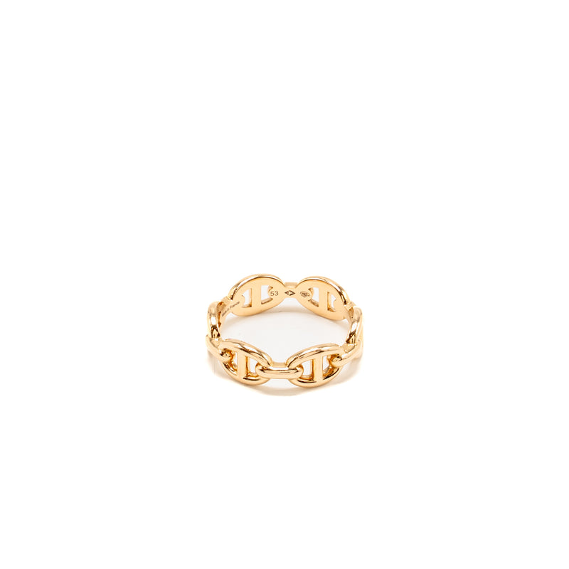 Hermes size 53 chaine d’ancre enchainee PM ring small model rose gold