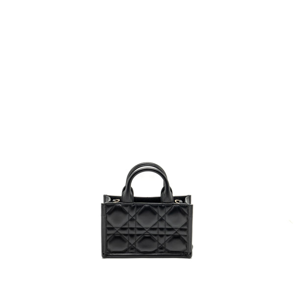 Dior Dioramour Mini Dior Book Tote Macrocannage Calfksin Black LGHW