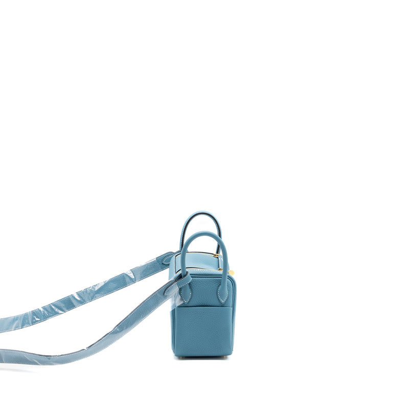 Hermes mini lindy clemence blue jeans GHW stamp B