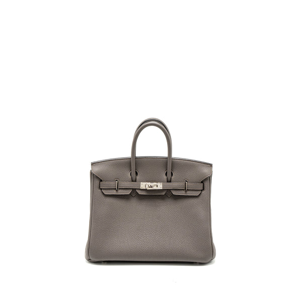 Hermes Birkin 25 Togo Gris Etain SHW Stamp A