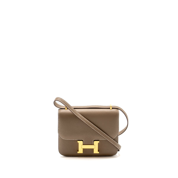 Hermes Mini Constance Epsom Etoupe GHW stamp B
