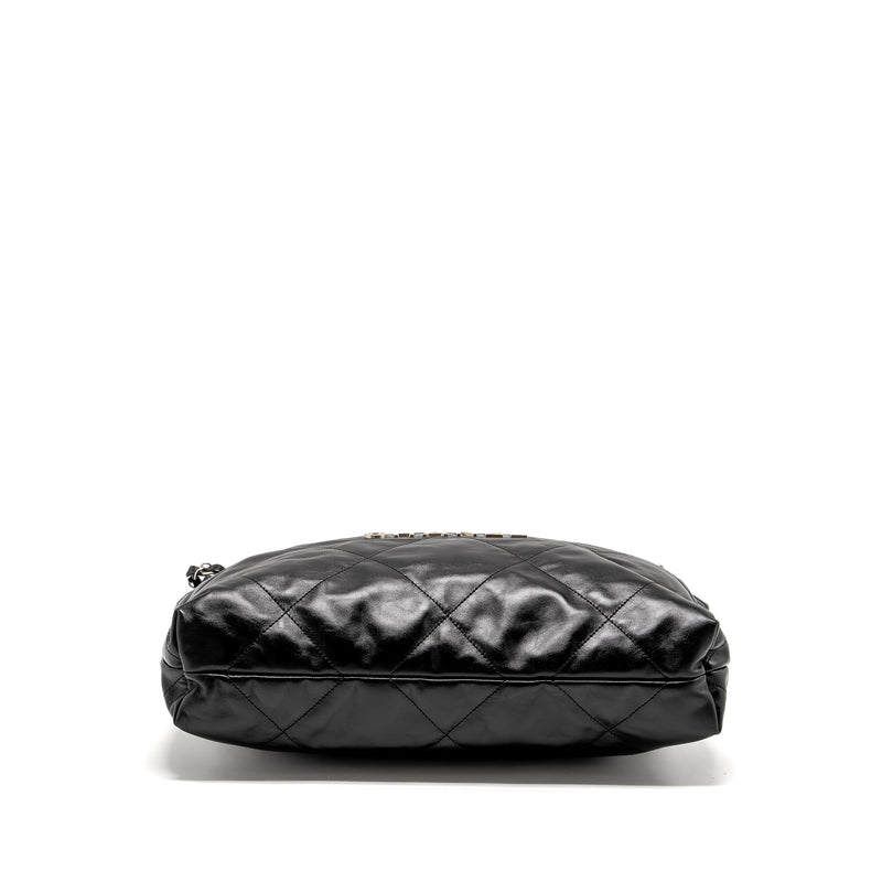 Chanel Medium 22 Shiny Calfskin Black SHW (Microchip)