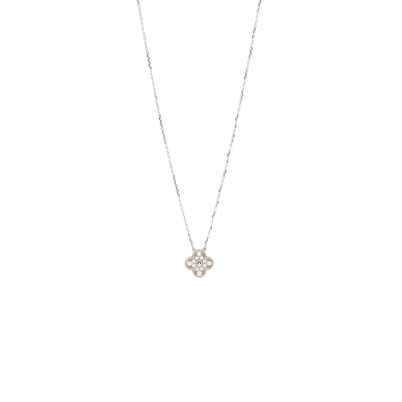 Van Cleef & Arpels Vintage Alhambra Pendant White Gold Diamonds