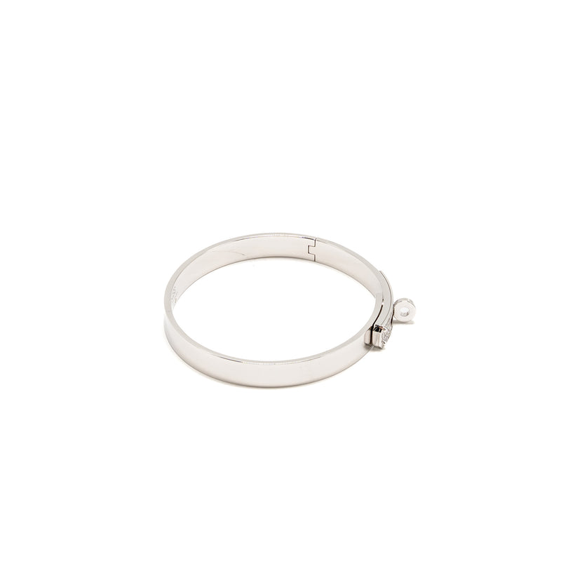 Hermes Size SH Kelly Bracelet, Small Model, White Gold/Diamonds