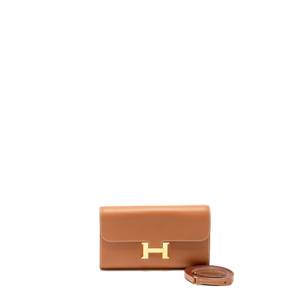 Hermes Constance to Go Evercolor Gold GHW Stamp W