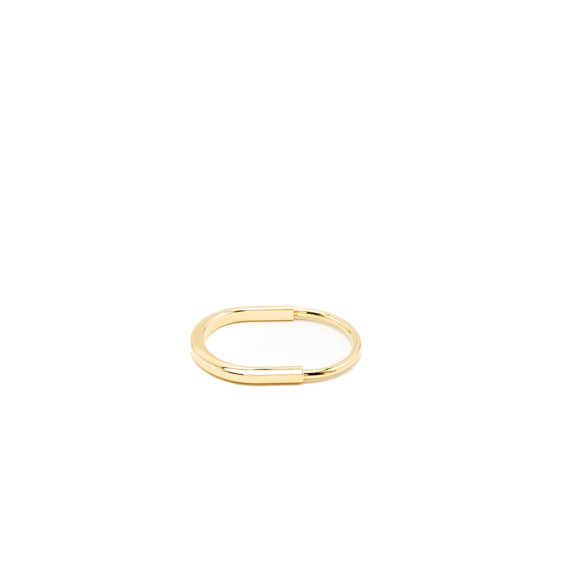 Tiffany Size Medium Lock Bangle Hidden Closure 18K Yellow Gold