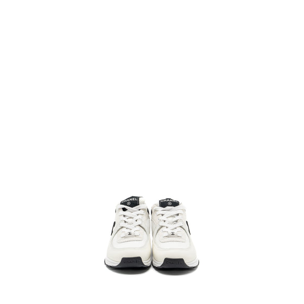 Chanel size 37 CC logo trainer / sneakers black / white
