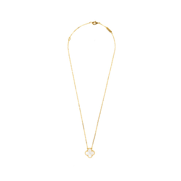 Van Cleef & Arpels Vintage Alhambra Pendant White Mother of Pearl Yellow Gold