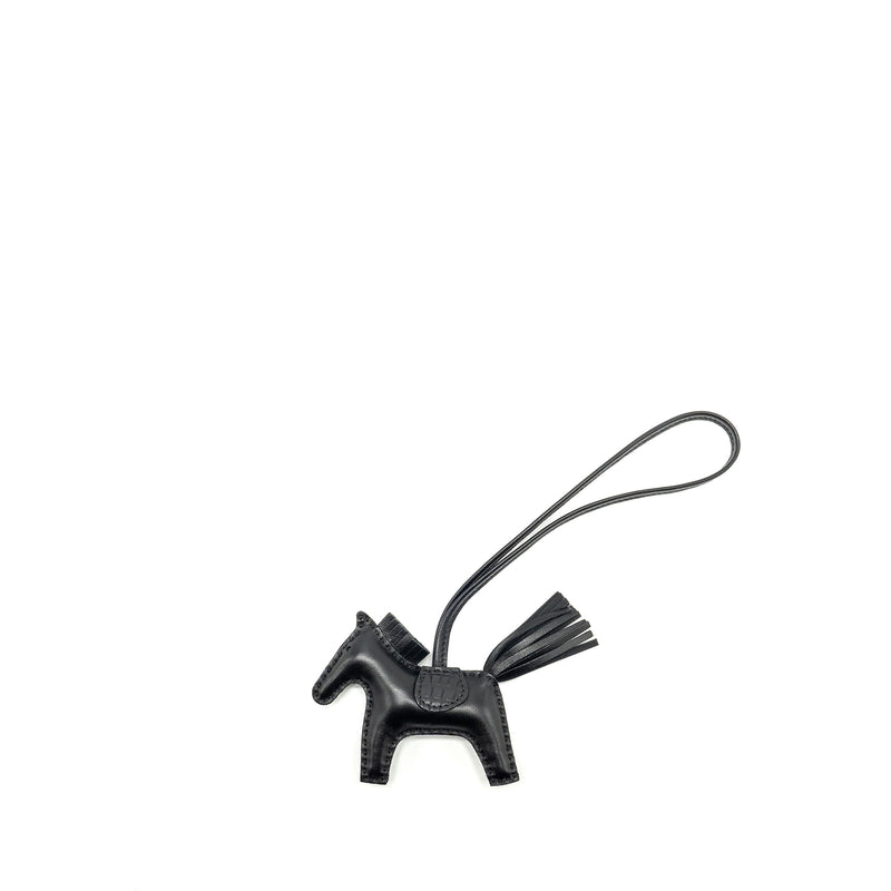 Hermes Rodeo Alligator Touch PM Bag Charm Black Stamp Z