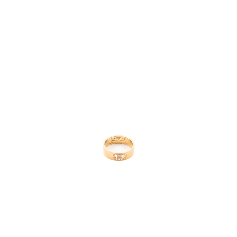 Hermes Size 53 H’Dancre Ring, Small Model rose gold, diamonds