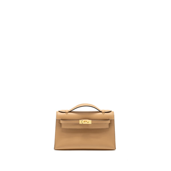 Hermes Kelly Pochette Swift 0M Chai GHW Stamp Z