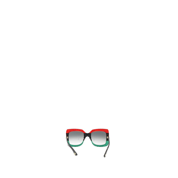 Gucci Square Sunglasses Red/Green/Black GHW