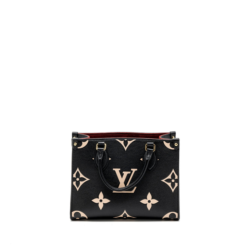 Louis Vuitton Onthego PM Bicolour Monogram Empreinte Leather Black/Beige GHW(New Version)