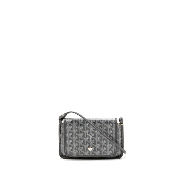 Goyard Plumet Pocket Wallet Goyardine Canvas/Calfskin Grey SHW