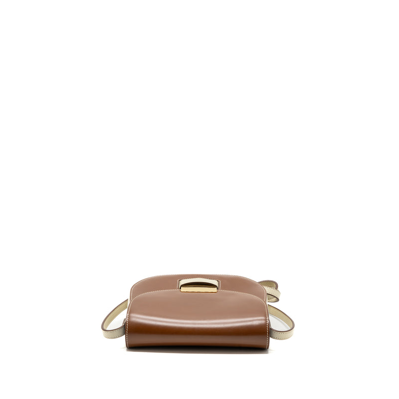 Celine troutteur crossbody bag leather caramel / cream GHW