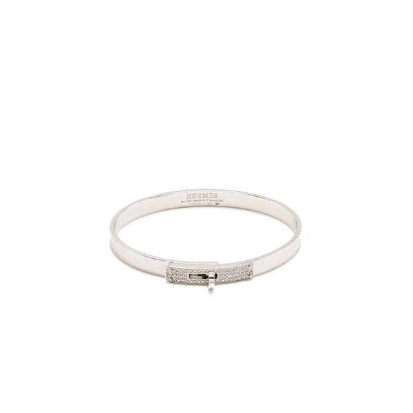Hermes Size SH Kelly Bracelet, Small Model, White Gold/Diamonds