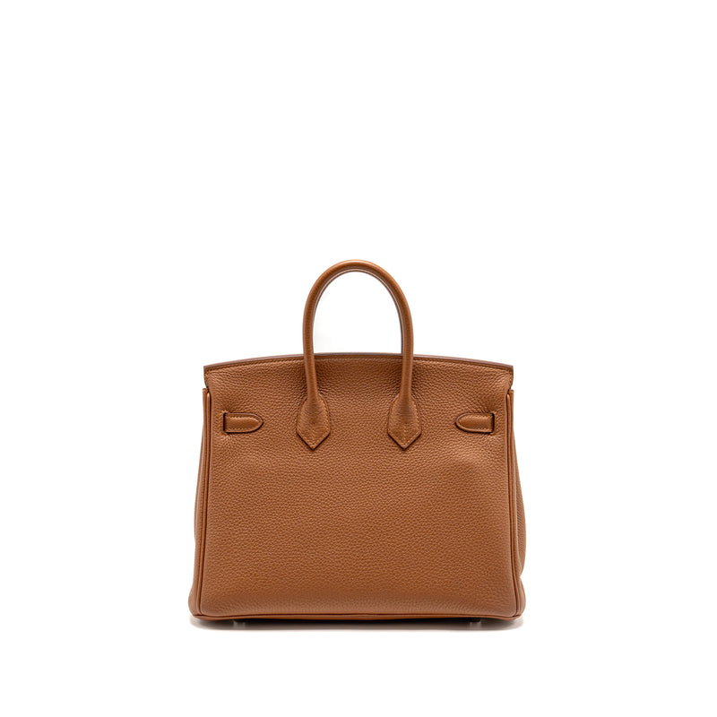 Hermes Birkin 25 Officer Togo/Swift Gold/Ambre SHW Stamp C