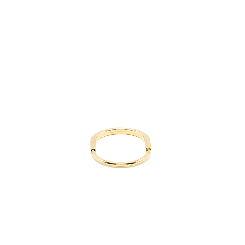 Tiffany Size Medium Lock Bangle Hidden Closure 18K Yellow Gold