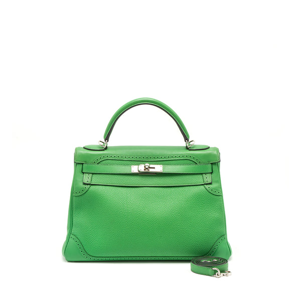 Hermes Kelly 32 Ghillies Togo/Swift Bamboo SHW Stamp Square R