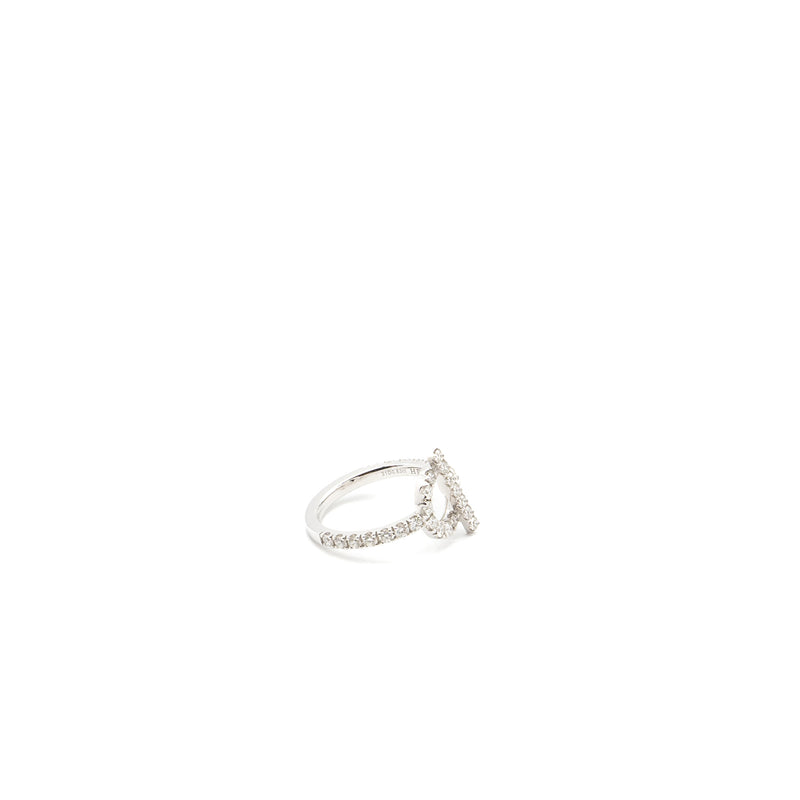 HERMES SIZE 51 Finesse Ring WHITE GOLD WITH DIAMONDS
