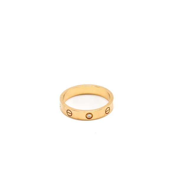 Cartier Size 59 Love Ring Small Model Rose Gold with One Diamond