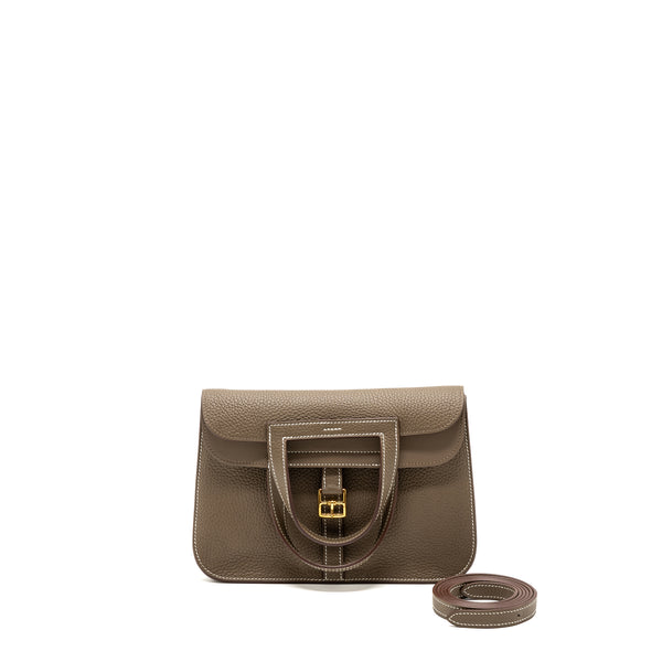 Hermes Halzan 25 Clemence Etoupe GHW Stamp U
