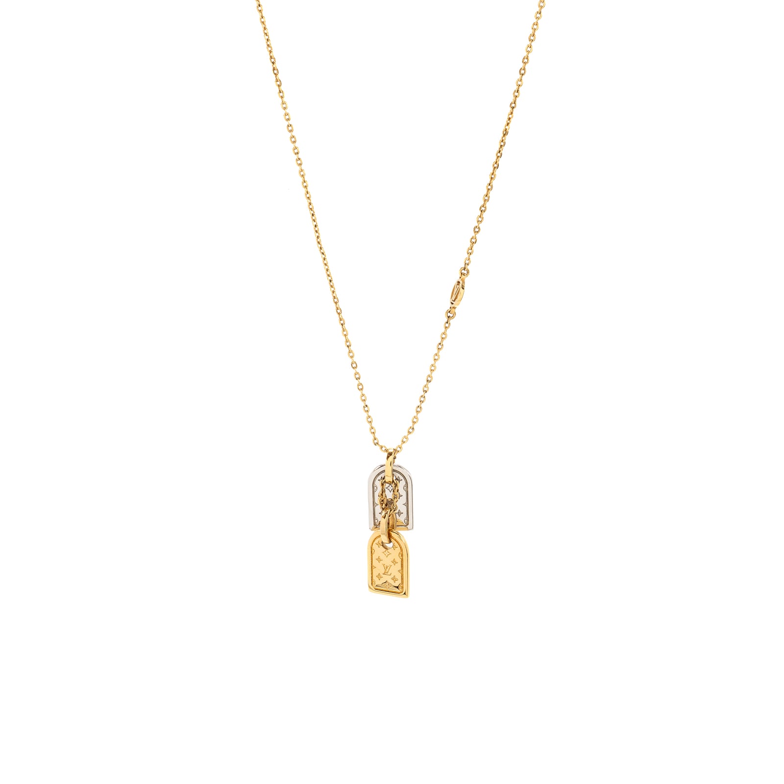 Louis Vuitton Nanogram Necklace Gold/Silver Tone display picture 2