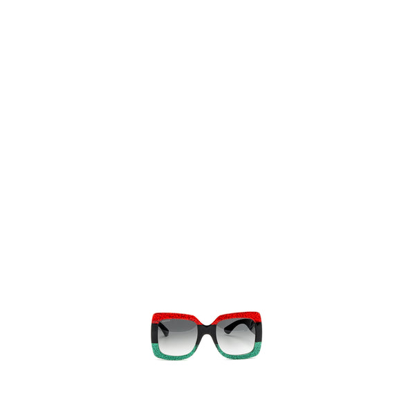 Gucci Square Sunglasses Red/Green/Black GHW