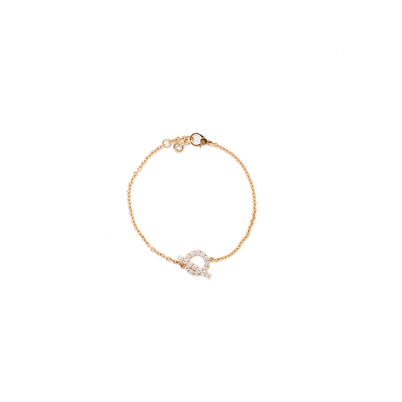 Hermes size SH finesse bracelet rose gold diamonds