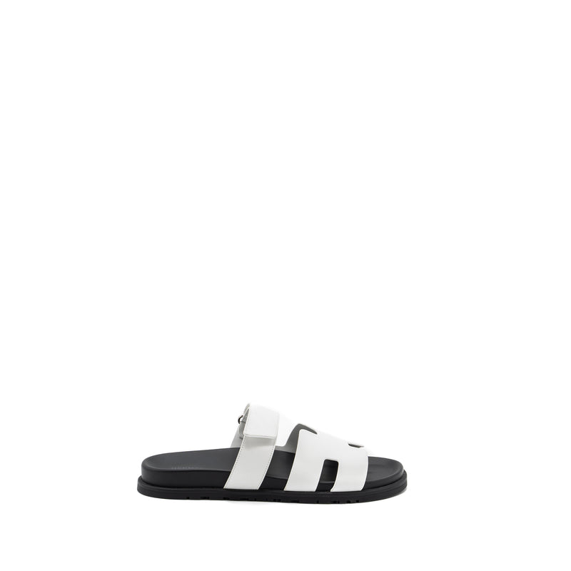 Hermes Size 43 Chypre Sandals Epsom White