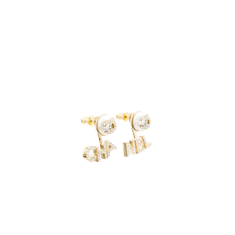 Chanel letter deals logo earrings