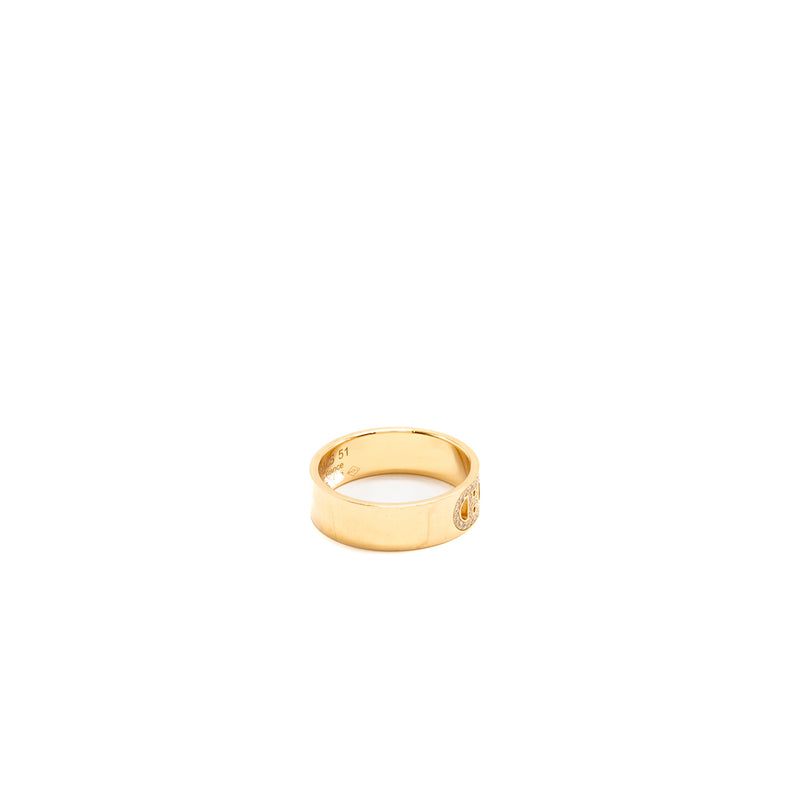 Hermes Size 51 H Chaine D’ancre Ring Rose Gold, Diamonds