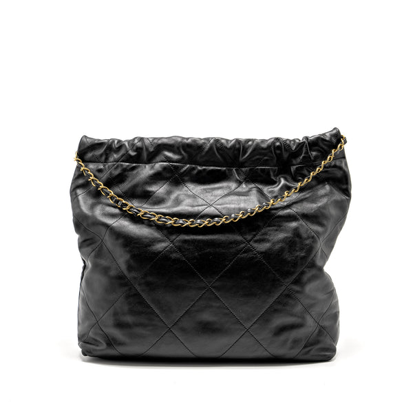 Chanel Medium 22 Bag Shiny Calfskin BLACK GHW (Microchip)