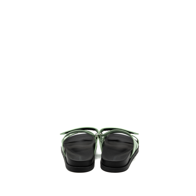 Hermes size 38.5 chypre sandals epsom vert jade