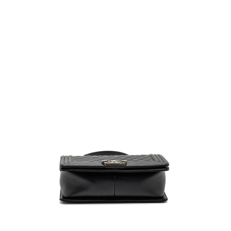 Chanel Medium Boy Bag Caviar Black SHW (Microchip)