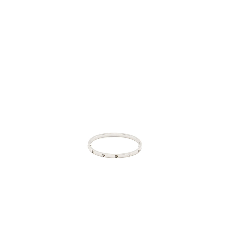 CARTIER Size 15 Love Bracelet Small Model White Gold 6 Diamonds