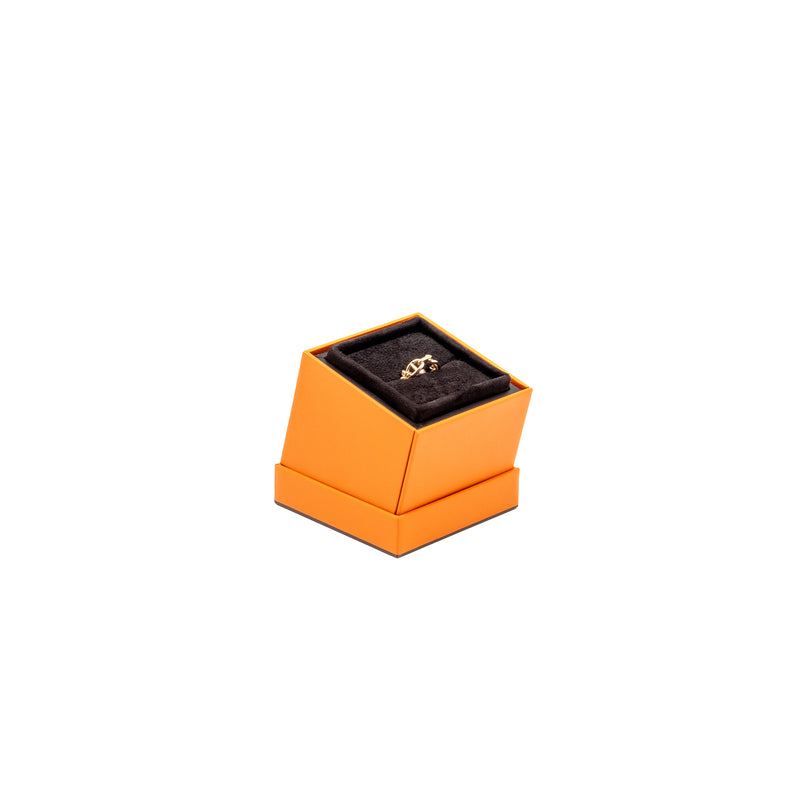 HERMES Size 50 Chaine D'ancre Chaos Ring Small Model Rose Gold, 2 Diamonds