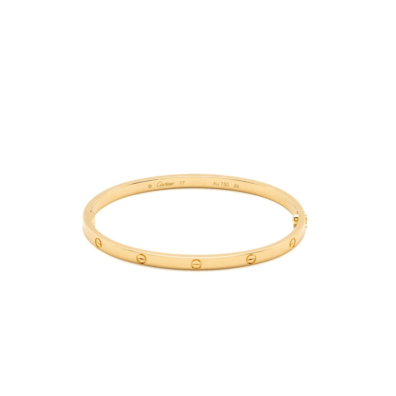 Cartier Size 17 Love Bracelet, Small Model Yellow Gold