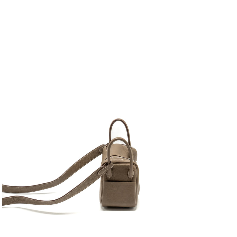 Hermes Mini Lindy Clemence Etoupe SHW Stamp Z