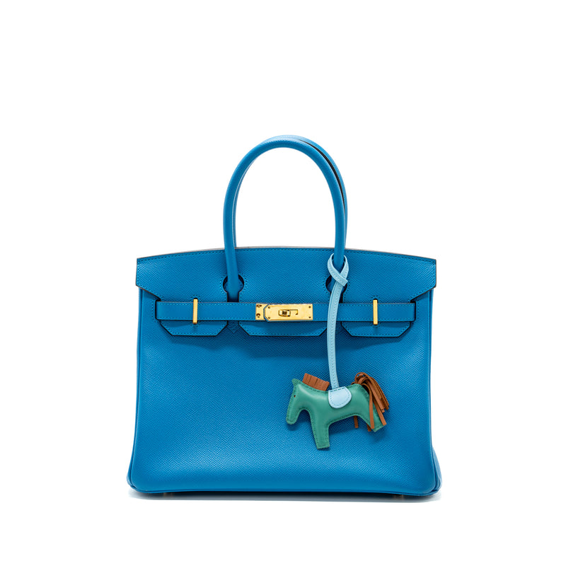 Hermes birkin 30 epsom blue GHW stamp A