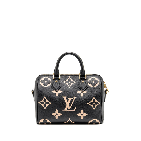 Louis Vuitton Speedy Bandouliere 25 Bicolour Monogram Empreinte Leather Black/Beige GHW