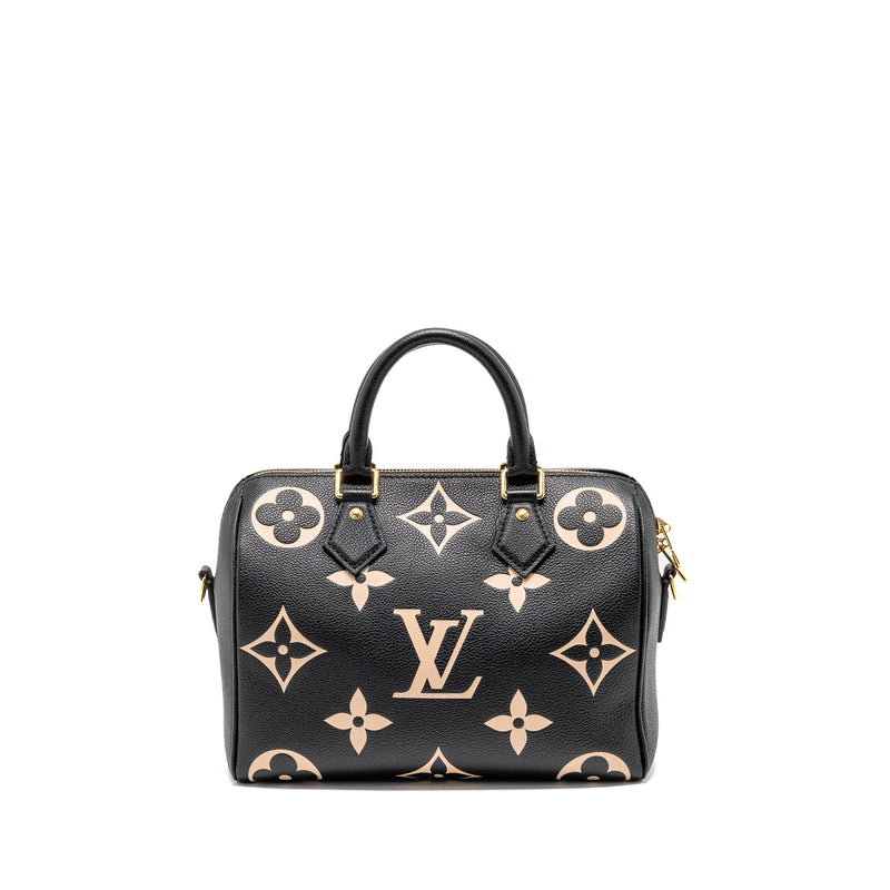 Louis Vuitton Speedy Bandouliere 25 Bicolour Monogram Empreinte Leather Black/Beige GHW