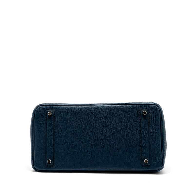 Hermes Birkin 35 Togo Dark Blue SHW Stamp Square P