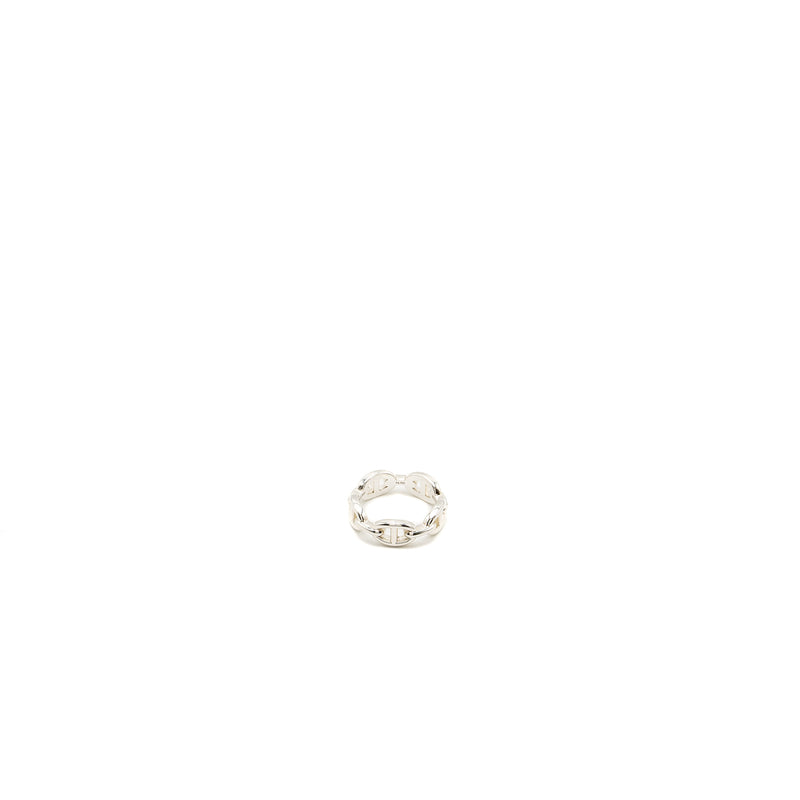 HERMES size 59 Chaine d'ancre Enchainee ring, small model sterling silver