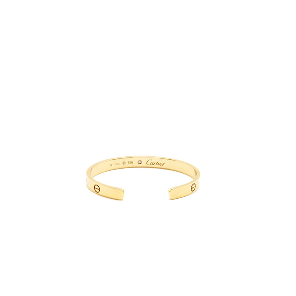 Cartier size 17 love bracelet Yellow gold, 1 diamond