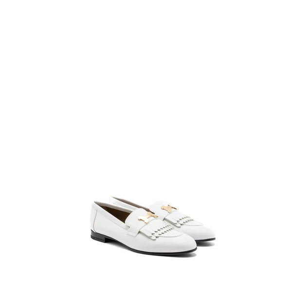 Hermes Size 38 Royal Loafer Calfskin White GHW